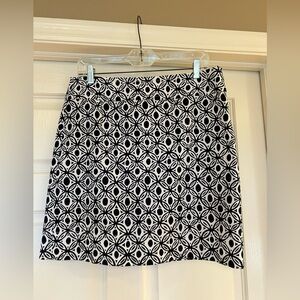 Talbots Black and White A-line Skirt